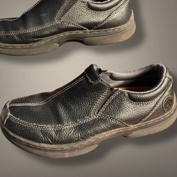 MEN\'S SIZE 10 DR. MARTENS Colton Stitched Pebbled Black Leather Loafer Shoes EUC main image 13